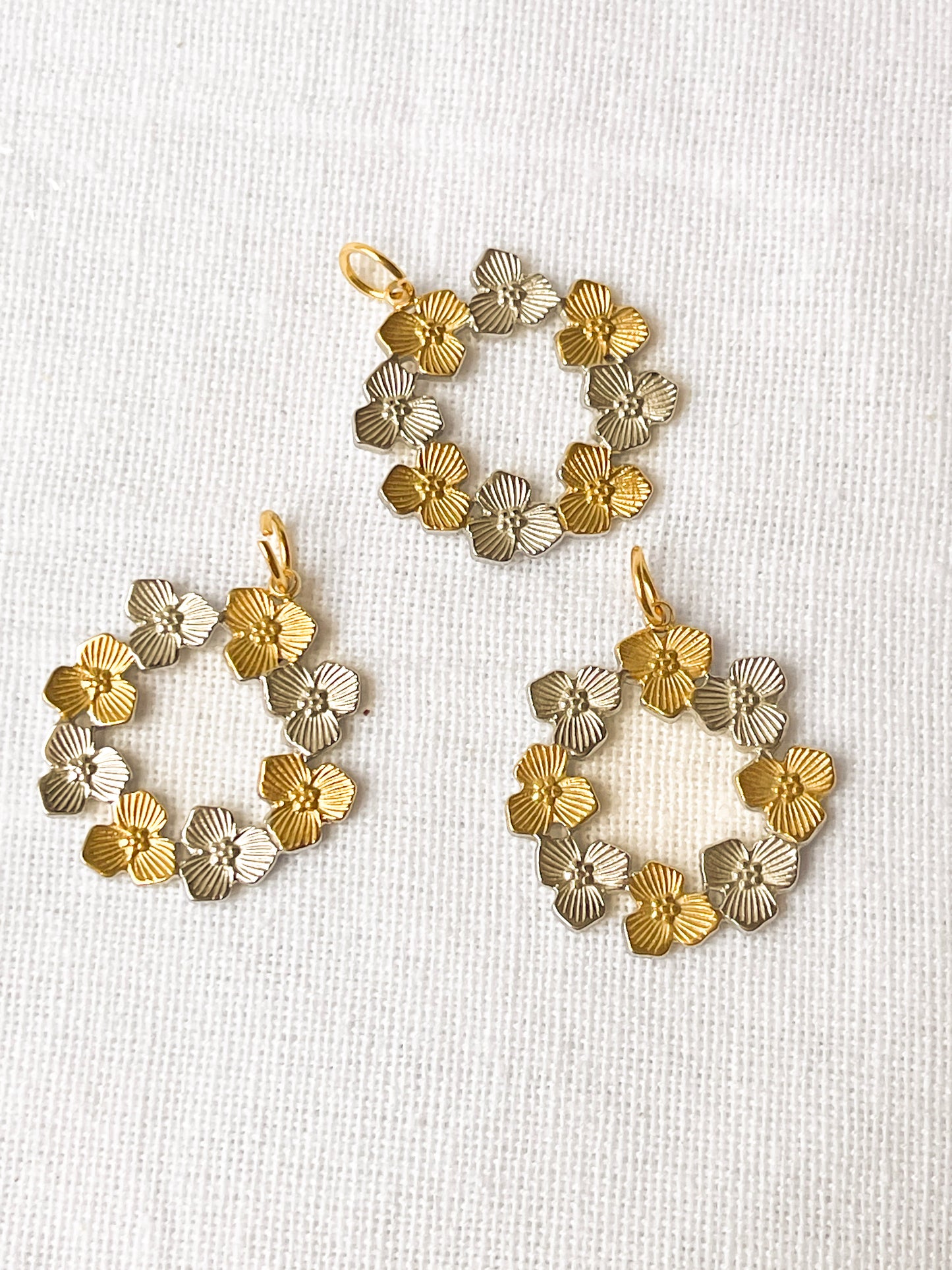 Golden Blossom Wreath Charm image 0