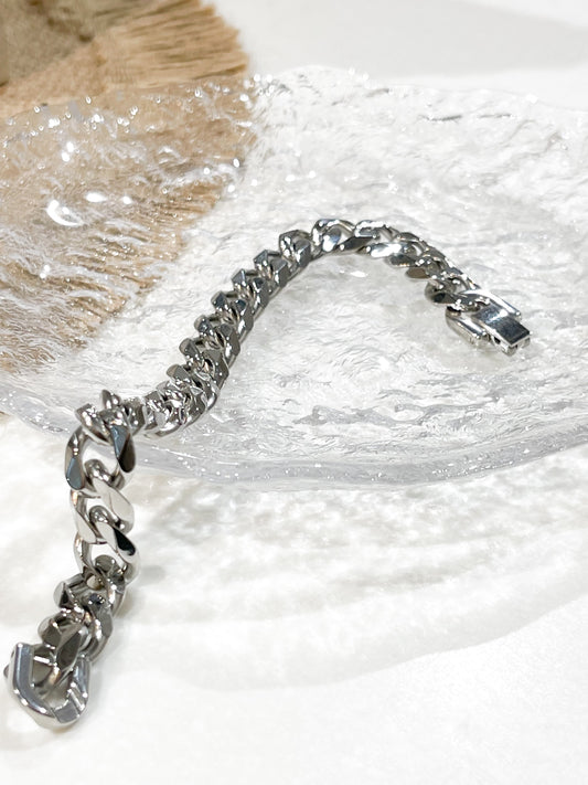 Silver Cubic Chain Bracelet image 1
