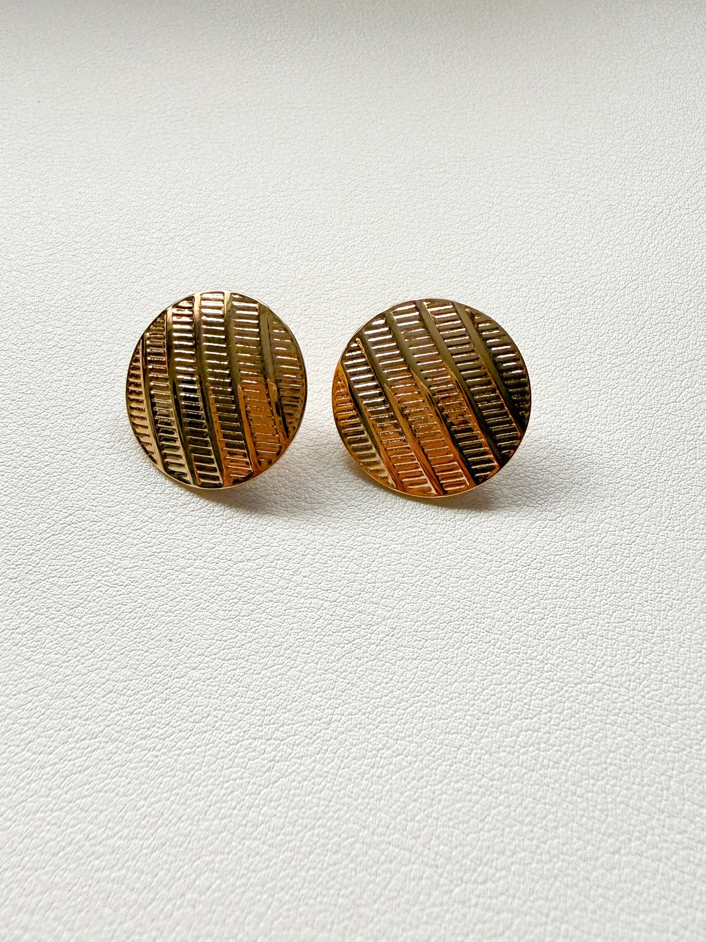 Textured Disc Stud Earrings
