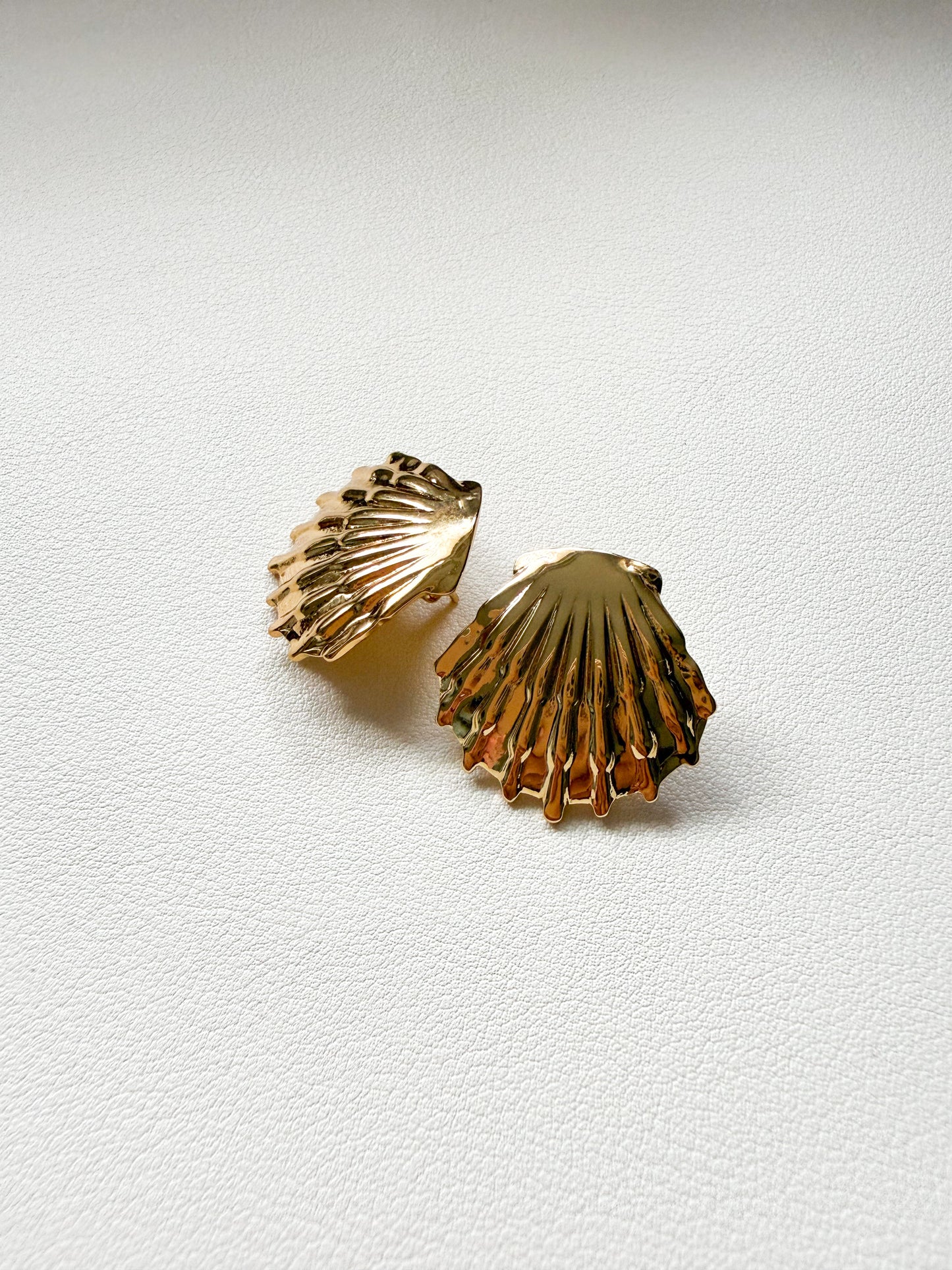 Golden Shell Stud Earrings
