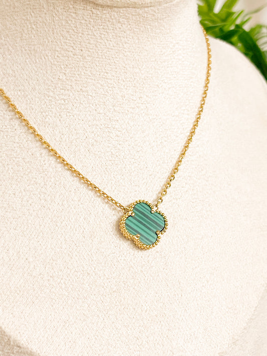 Malachite Clover Necklace