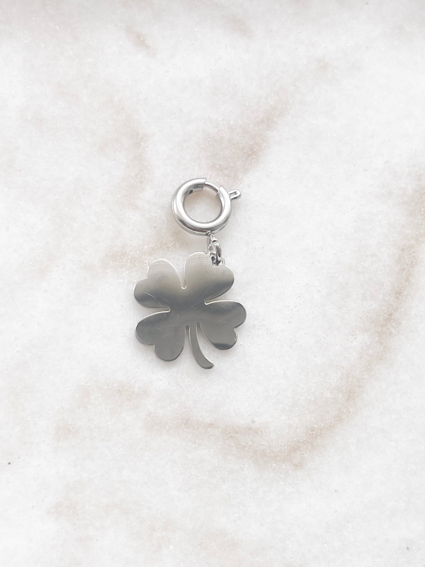 Large Clover Charm - Silver