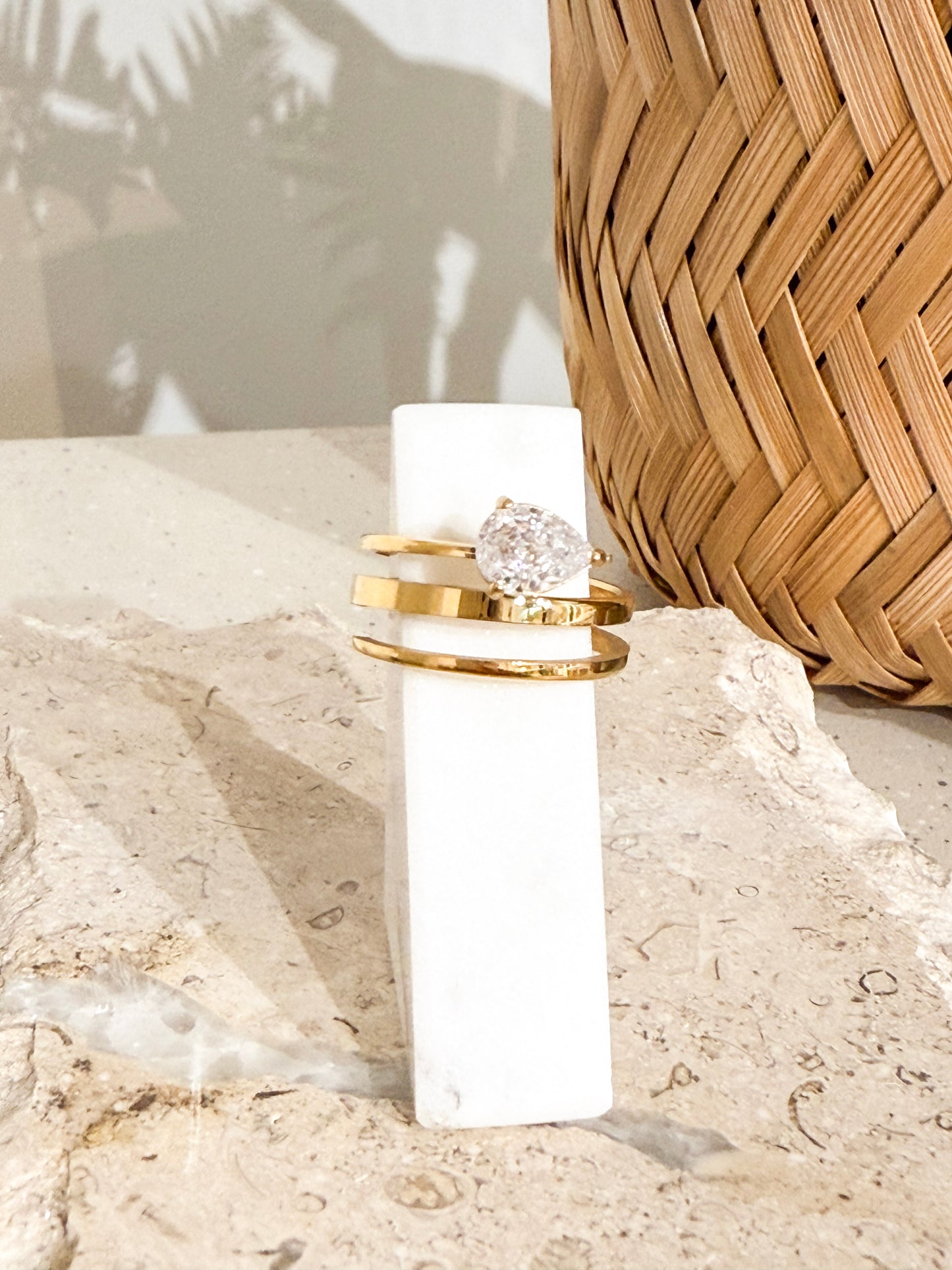 Spiral Pear Ring