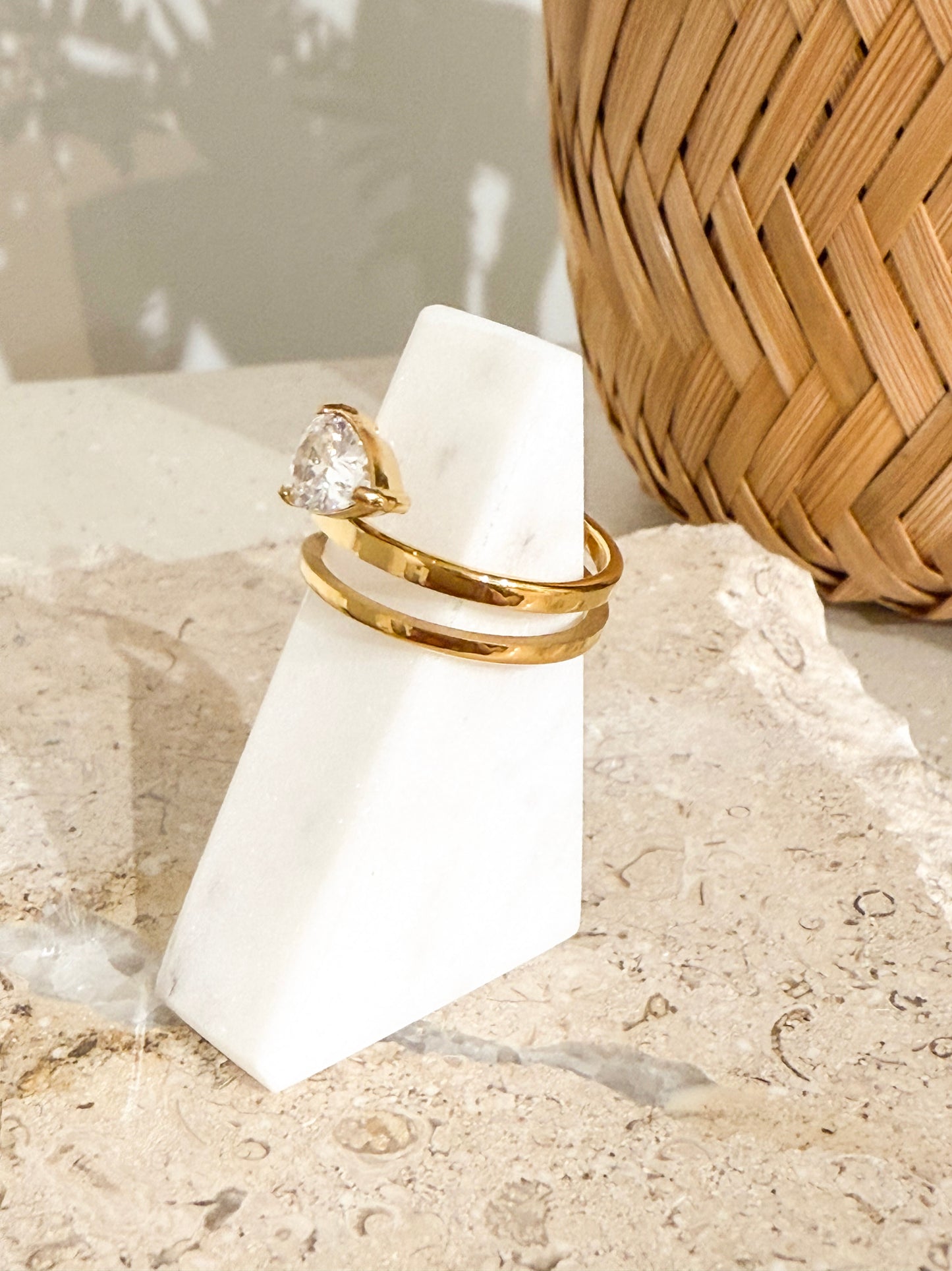 Spiral Pear Ring