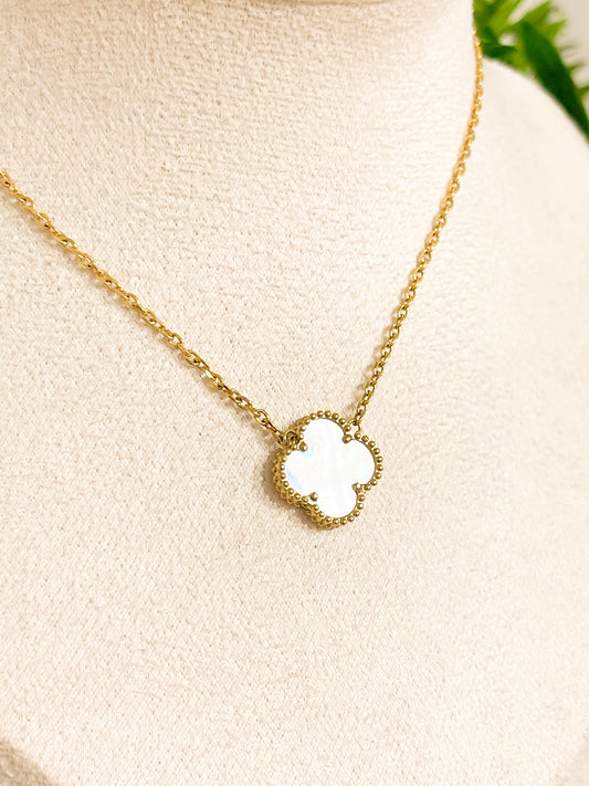 Mother of Pearl Clover Necklace