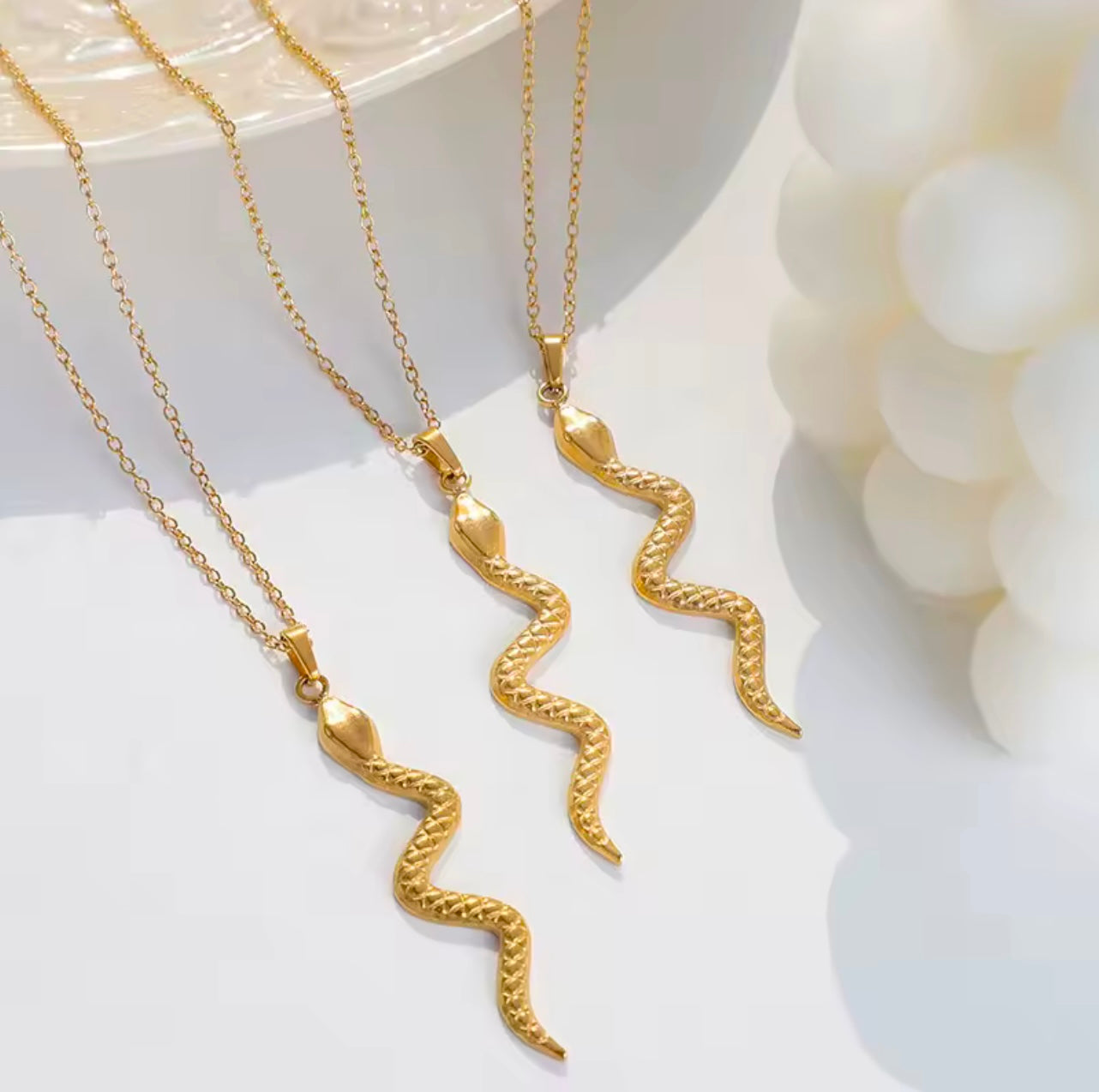 Golden Snake Necklace image 2