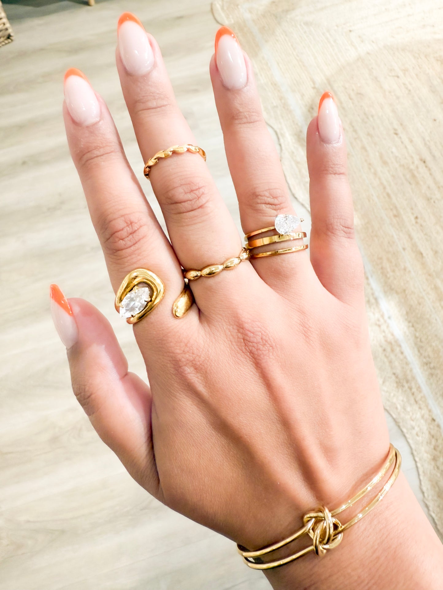Spiral Pear Ring