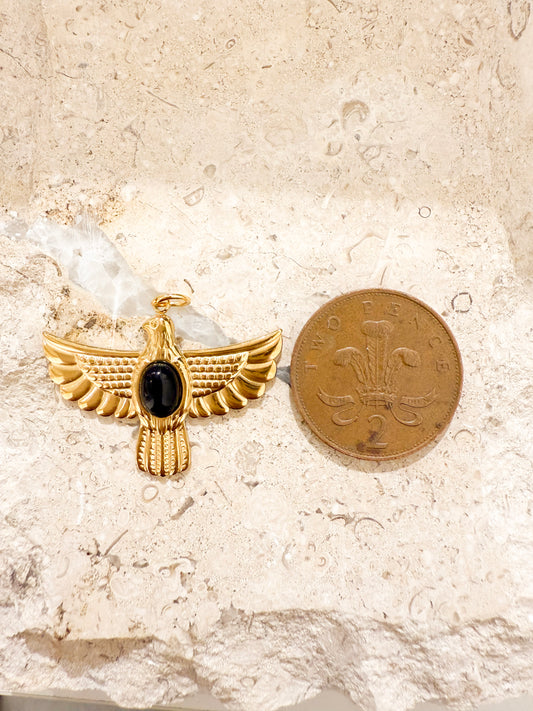Onyx Eagle Charm