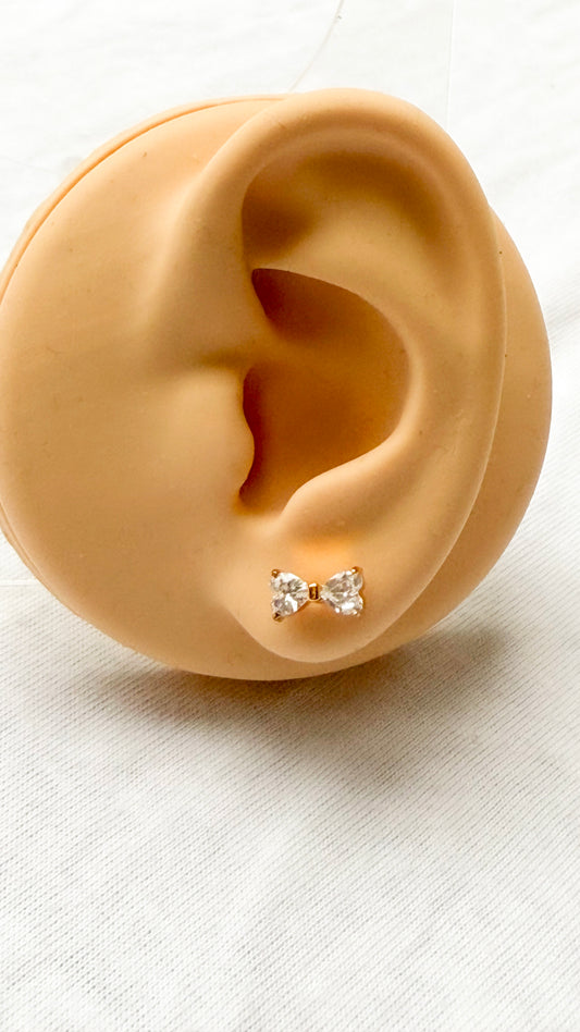 Crystal Bow Stud Earrings