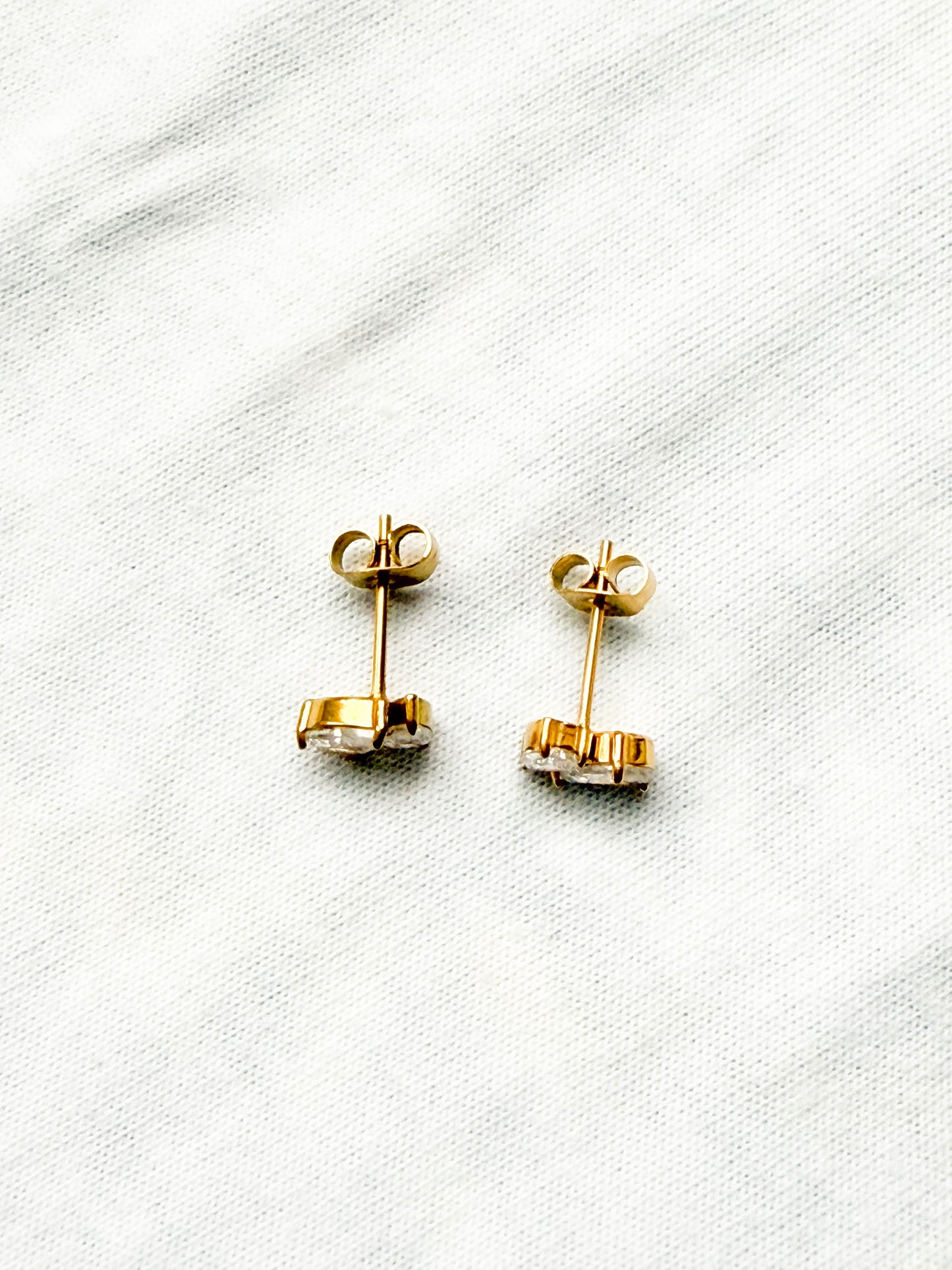 Double Tear Stud Earrings