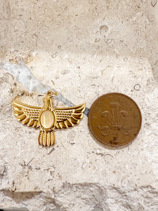 Cat’s Eye Eagle Charm
