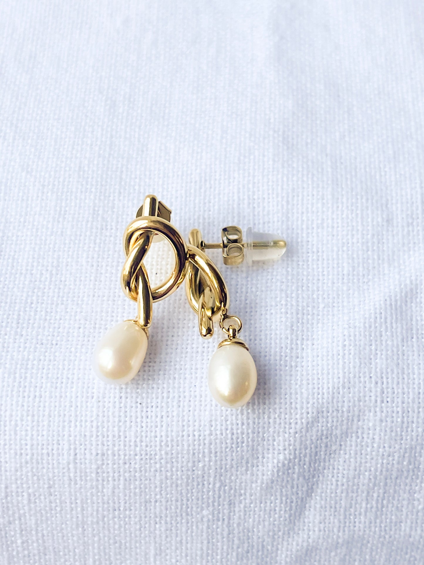 Knot Pearl Drop Earrings
