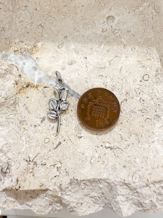 Silver Rose Charm