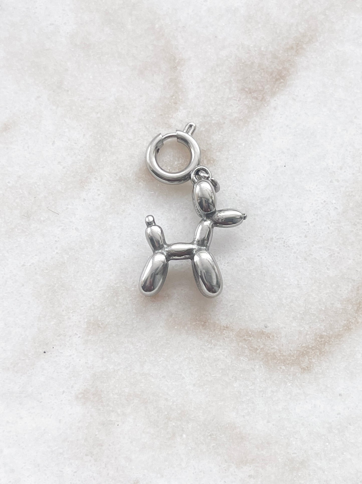 Balloon Dog Charm - Silver