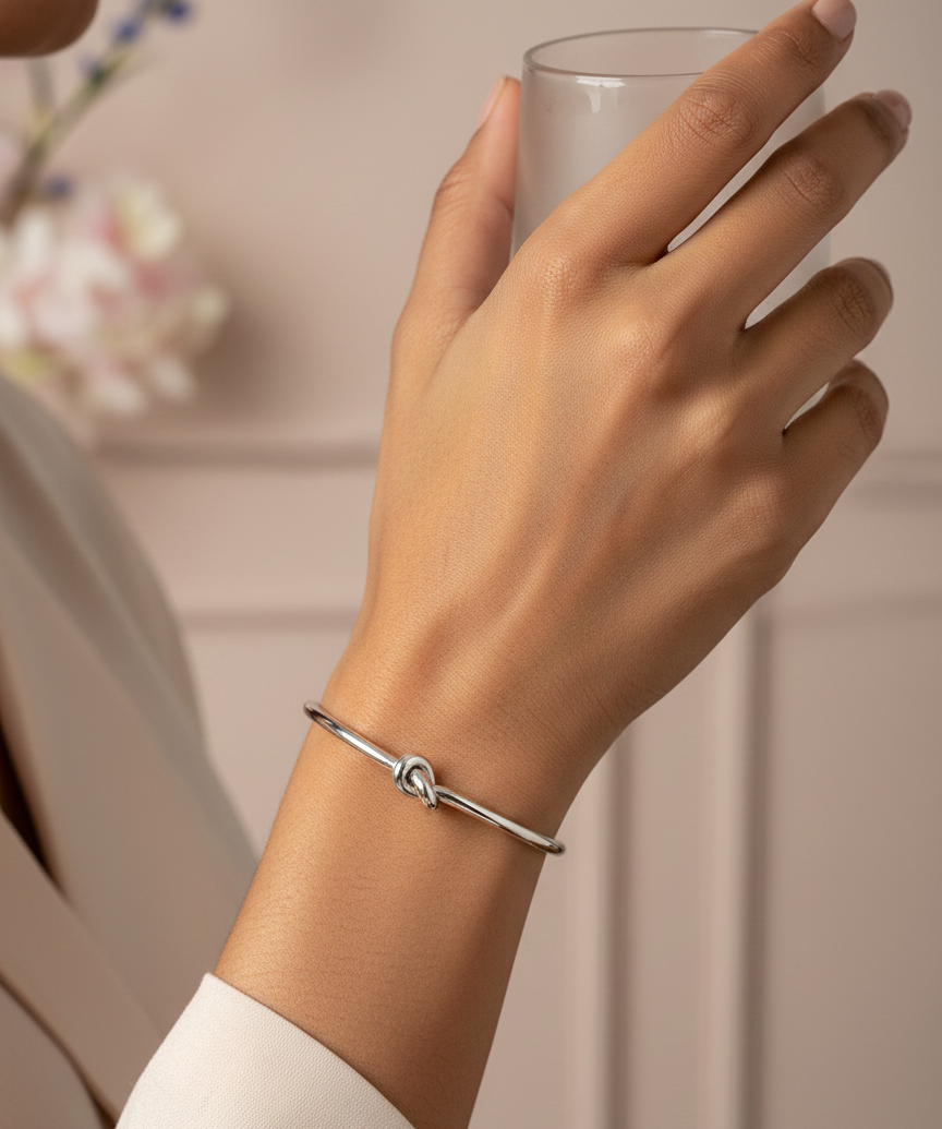 Silver Knot Cuff
