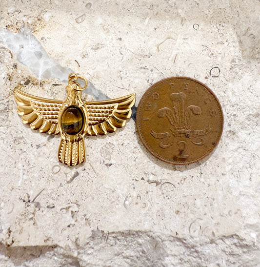 Tiger Eye Eagle Charm