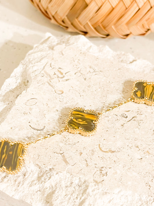 Tiger Eye Clover Bracelet