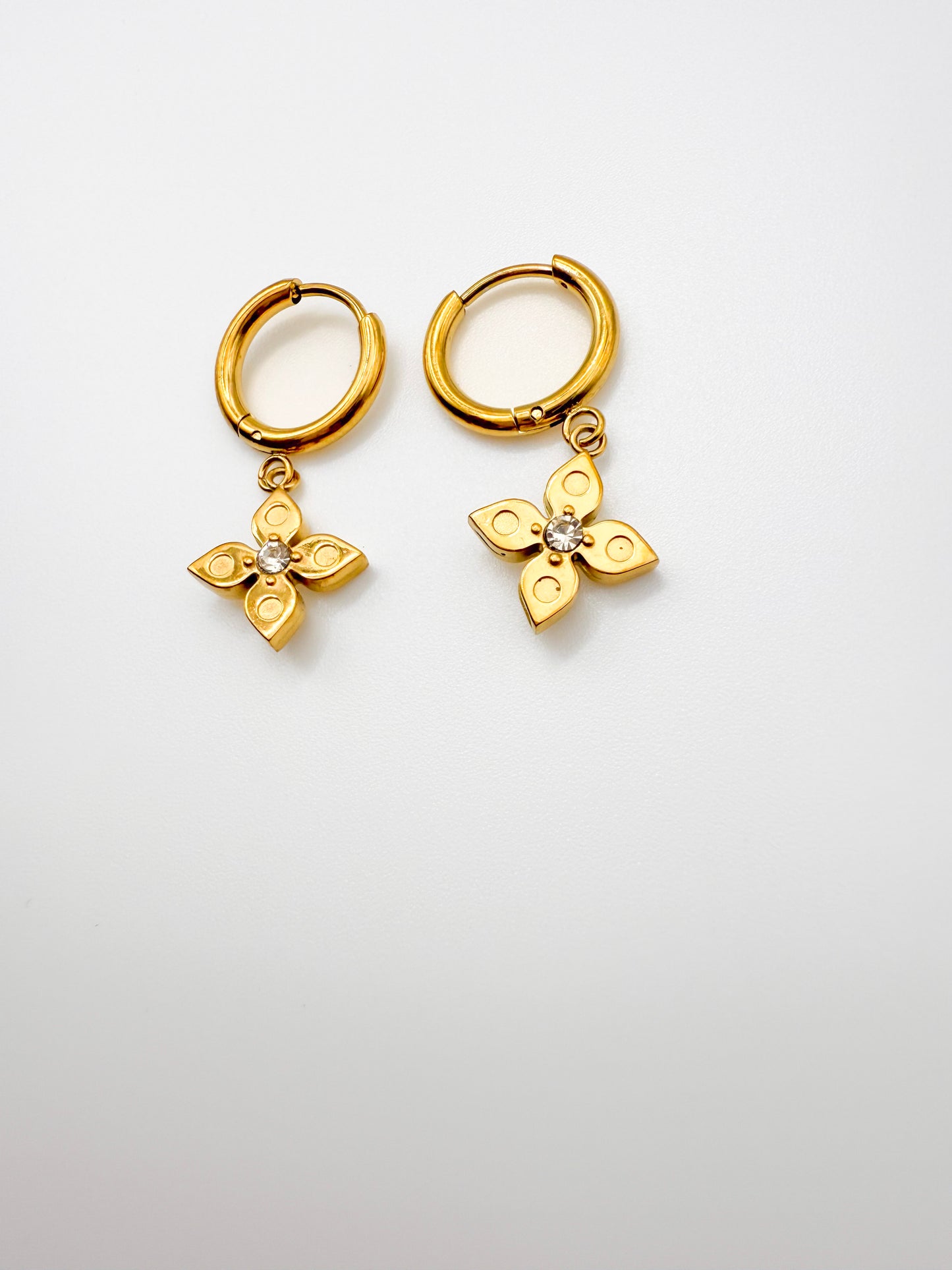 Star Petal Dangle Huggies