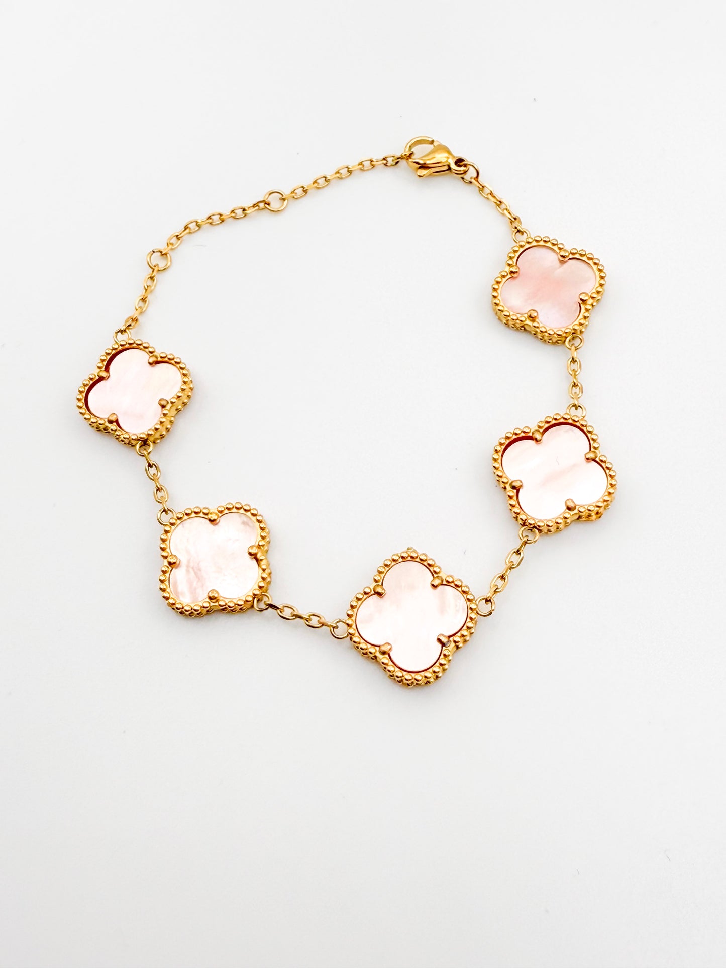 Pink Shell Clover Bracelet