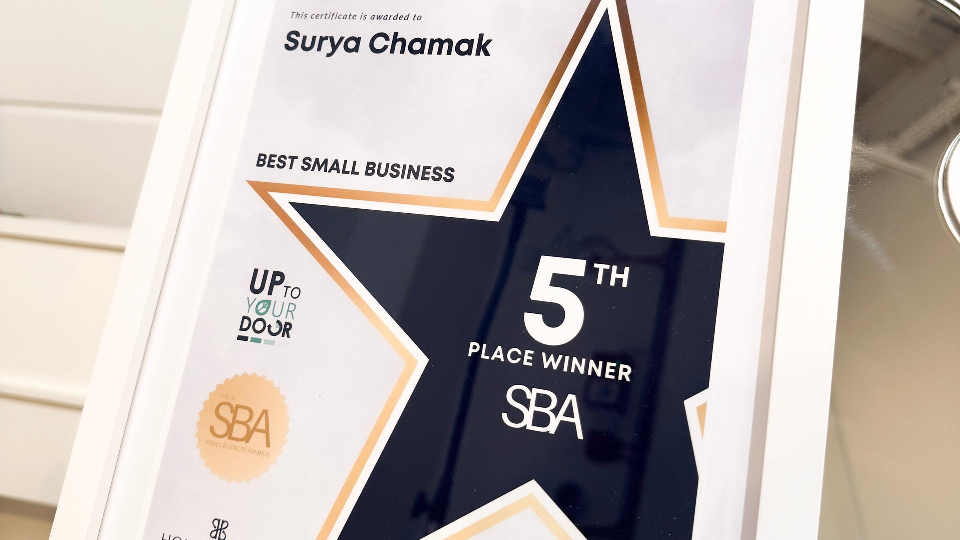Shining Bright: Surya Chamak Named Top 5 Finalist for "Best Small Business" at the SBA Awards!