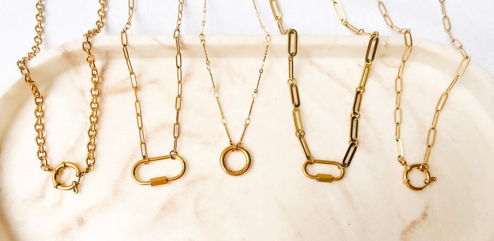 Gold Carabiner necklaces