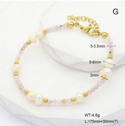 Kunzite & Freshwater Pearls Bracelet image 2