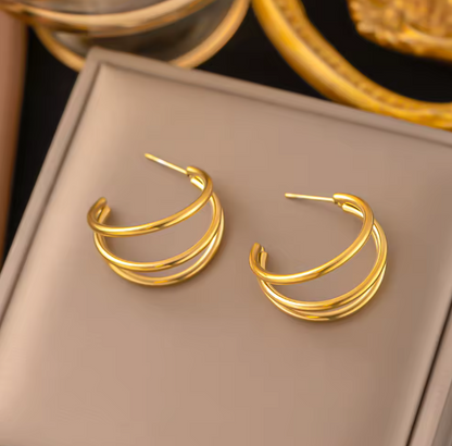 Double Curve Hoop Earrings