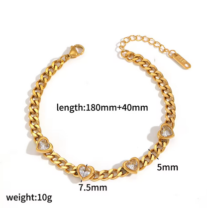 Heart Link Chain Bracelet