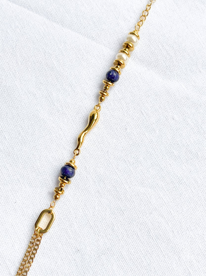 Lapis and Pearl Bracelet image 1