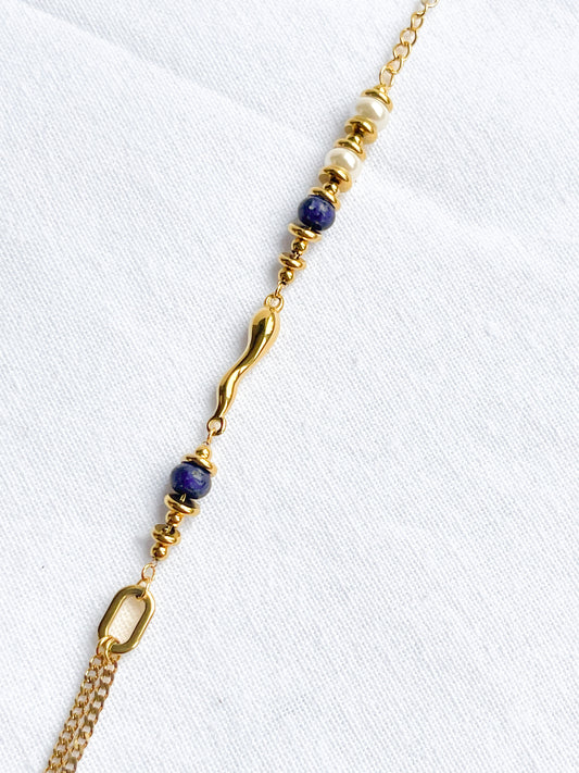 Lapis and Pearl Bracelet image 1