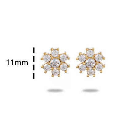 Crystal Flower Stud Earrings