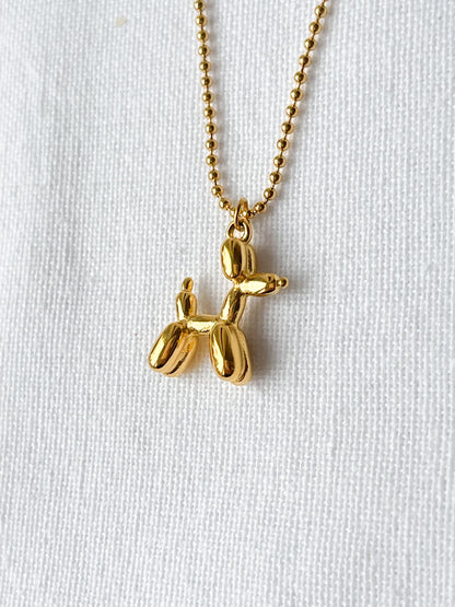 Gold Mini Balloon Dog Necklace  image 1