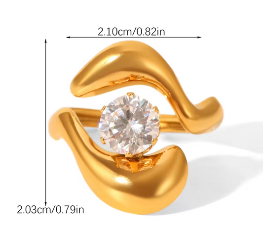 Sculpted Crystal Ring