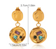 Gemstone Medallion Drop Earrings