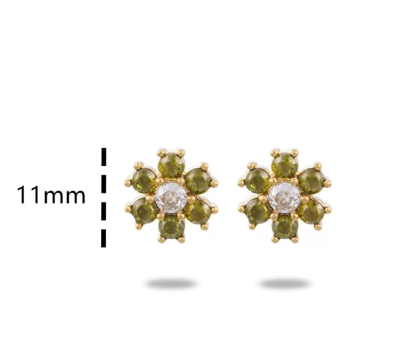 Crystal Flower Stud Earrings