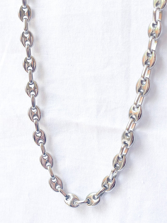 Silver Coffee Bean Necklace image 1