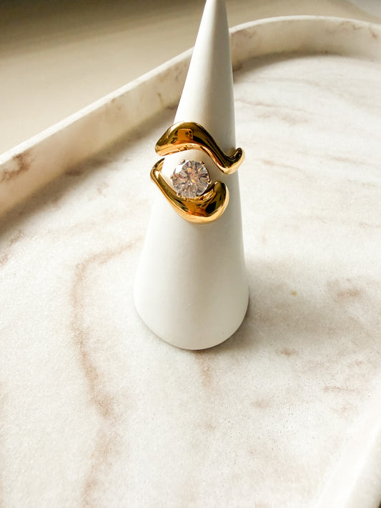 Sculpted Crystal Ring