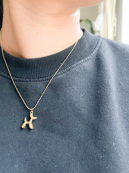 Gold Mini Balloon Dog Necklace  image 2