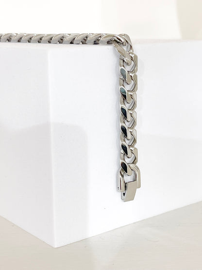 Silver Cubic Chain Bracelet image 0
