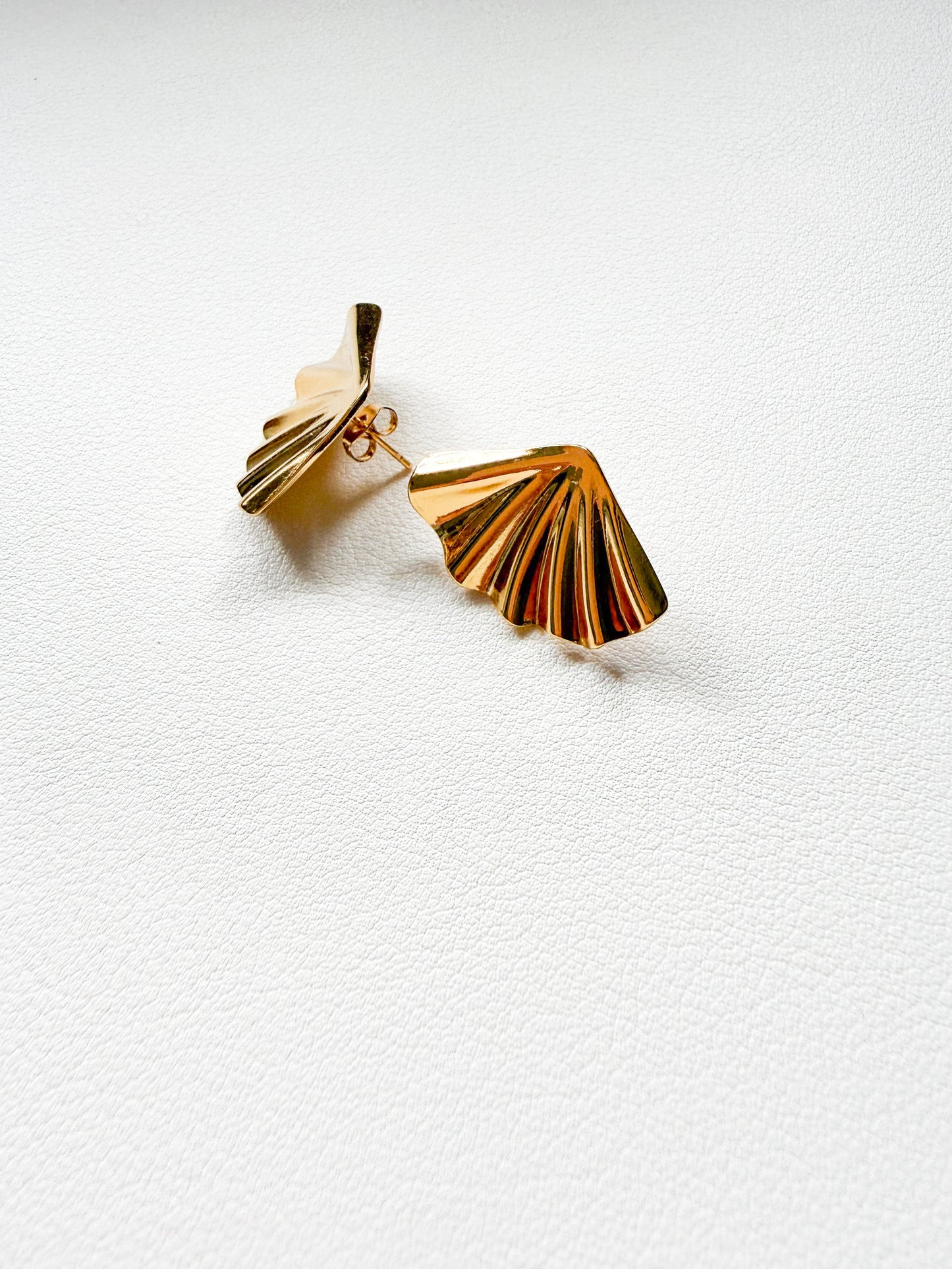 Sculpted Fan Stud Earrings