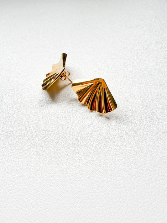 Sculpted Fan Stud Earrings