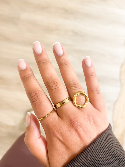 Hammered Halo Ring
