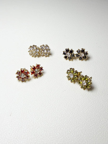 Crystal Flower Stud Earrings