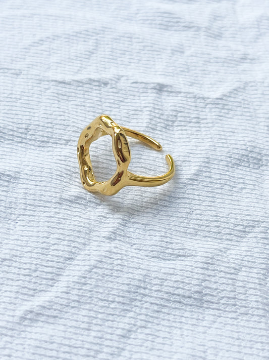 Hammered Halo Ring