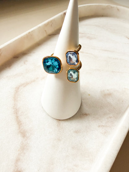 Ocean Blue Crystal Ring