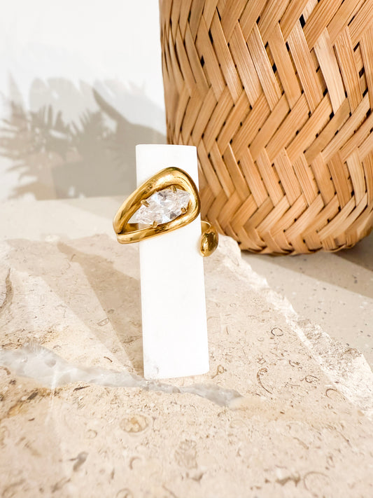 Sculpted Marquise Ring