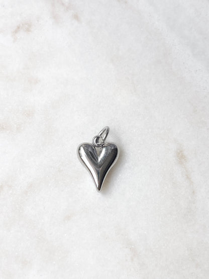 Silver Bubble Heart Charm