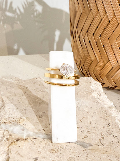 Spiral Pear Ring