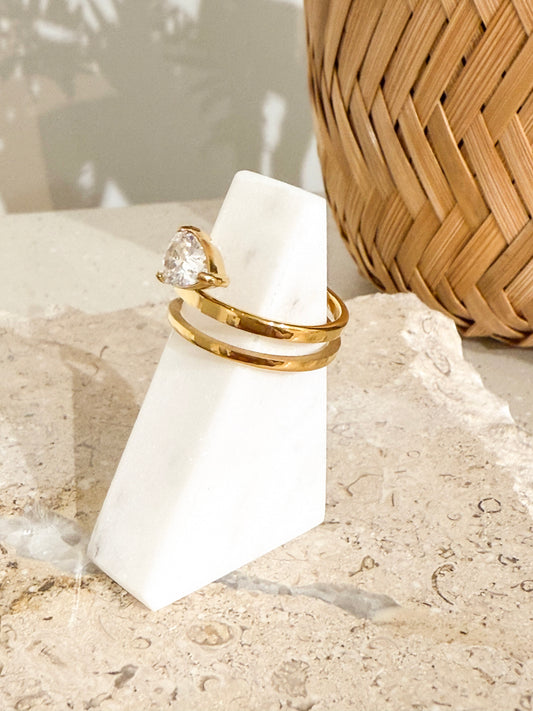 Spiral Pear Ring