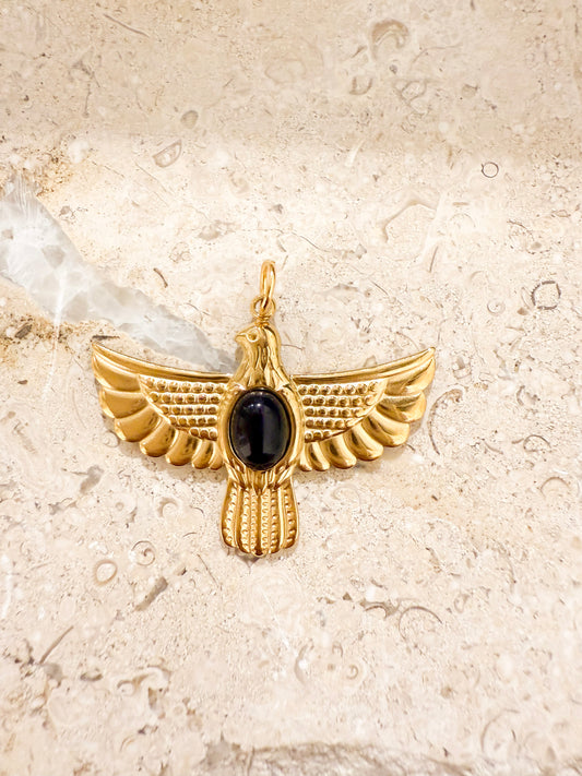 Onyx Eagle Charm